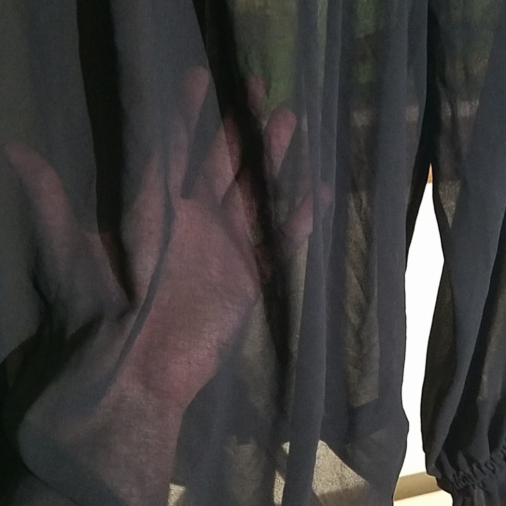 Forever 21 black sheer blouse size (M) A30 - Picture 4 of 5